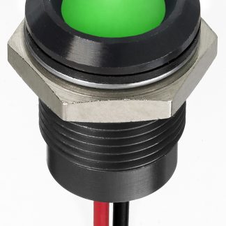 Indicatore da pannello RS PRO Verde  a LED, 12V cc, IP67, Sporgente, foro da 14mm