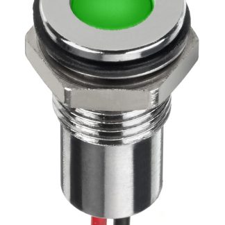 Indicatore da pannello RS PRO Verde  a LED, 1.8 → 3.3V cc, IP67, A filo, foro da 8mm