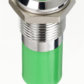 Indicatore da pannello RS PRO Verde  a LED, 24V cc, IP67, Sporgente, foro da 14mm