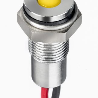 Indicatore da pannello RS PRO Giallo  a LED, 1.8 → 3.3V cc, IP67, A filo, foro da 6mm