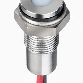 Indicatore da pannello RS PRO Bianco  a LED, 10.8 → 13.2V cc, IP67, A filo, foro da 6mm