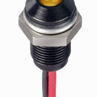 Indicatore da pannello RS PRO Giallo  a LED, 21.6 → 26.4V cc, IP67, Sporgente, foro da 6mm