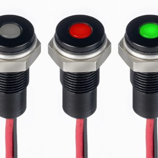 Indicatore da pannello RS PRO  a LED, 21.6 → 26.4V cc, IP67, A filo, foro da 6mm