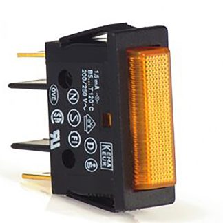 Indicatore da pannello Molveno Ambra Neon, 240V, foro da 22 x 30mm