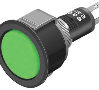 Indicatore da pannello EAO Verde  a LED, 3.2V cc, Sporgente, foro da 16mm