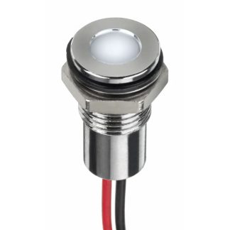 Indicatore da pannello RS PRO Bianco  a LED, 6V cc, IP67, A filo, foro da 8mm