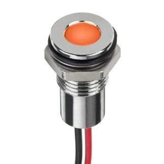 Indicatore da pannello RS PRO Arancione  a LED, 6V cc, IP67, A filo, foro da 8mm