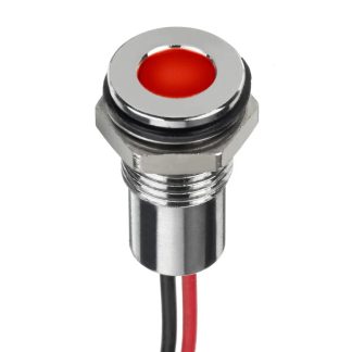 Indicatore da pannello RS PRO Rosso  a LED, 12V cc, IP67, A filo, foro da 8mm