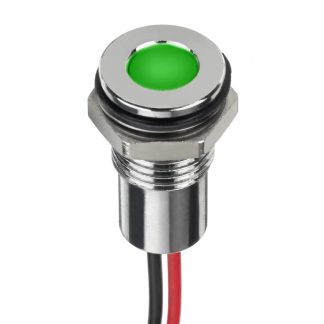 Indicatore da pannello RS PRO Verde  a LED, 28V cc, IP67, A filo, foro da 8mm