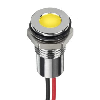 Indicatore da pannello RS PRO Giallo intenso  a LED, 12V cc, IP67, A filo, foro da 8mm