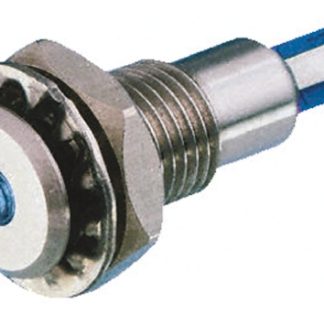 Indicatore da pannello Bulgin Blu  a LED, 12V cc, IP67, Ad incasso, foro da 12.2mm
