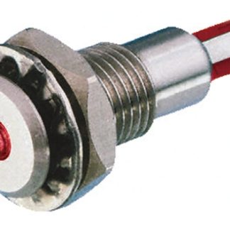 Indicatore da pannello Bulgin Rosso  a LED, 24V cc, IP67, Ad incasso, foro da 12.2mm