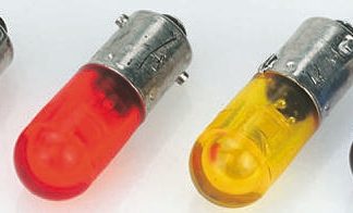 Lampada per indicatori Dialight, lunga 28.75mm, Ø 10mm, 28V cc, luce color Verde, 825mcd, Chip singolo da 100000h con