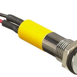 Indicatore da pannello RS PRO Giallo  a LED, 12V cc, IP67, A filo, foro da 6mm