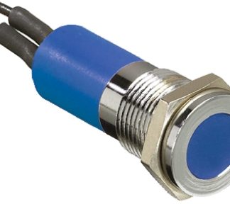 Indicatore da pannello RS PRO Blu  a LED, 6 → 36V cc, IP67, A filo, foro da 14mm