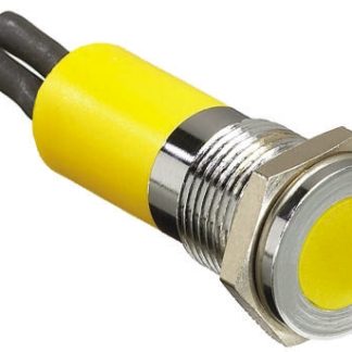 Indicatore da pannello RS PRO Giallo  a LED, 12V cc, IP67, A filo, foro da 14mm