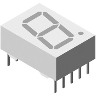 Display LED a 7 segmenti a segm. Vishay, H. 13mm, 7 x 12.5mm, 2 mcd, col. Rosso