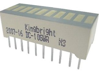 Display LED, barra luminosa a 10 segm. Kingbright, 10.2 x 25.4 x 8mm, 110000 mcd, col. Giallo