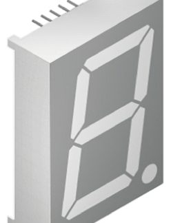 Display LED a 7 segmenti a segm. Kingbright, H. 38mm, 12.5 x 33.15 x 47mm, 210 mcd, col. Rosso