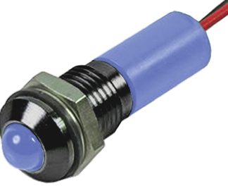 Indicatore da pannello RS PRO Blu  a LED, 24V cc, IP67, Sporgente, foro da 6mm
