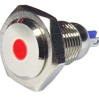 Indicatore da pannello RS PRO Rosso  a LED, 24V, IP67, Sporgente, foro da 12mm