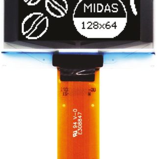 Display OLED Midas, matrice Passivo, Bianco, 128 x 64pixels, TAB, I2C, parallelo, SPI Interface
