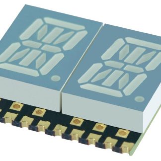 Display LED a 14 segmenti a segm. Kingbright, 2 cifre, H. 10.2mm, 18.8 x 19 x 3.8mm, 36 mcd, col. Rosso