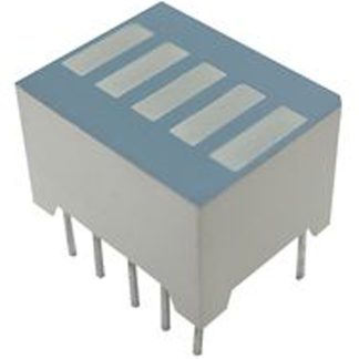 Display LED, barra luminosa a 5 segm. Kingbright, 12.6 x 10.1 x 8mm, 12 mcd, col. Verde