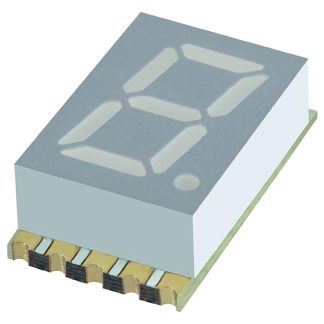 Display LED a 7 segmenti a segm. Kingbright, H. 7.6mm, 12 x 7.3 x 3.8mm, 12 mcd, col. Verde