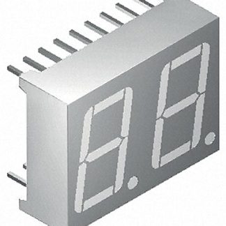 Display LED a 7 segmenti a segm. Kingbright, 2 cifre, H. 14.2mm, 25 x 19.05 x 8mm, 85 mcd, col. Rosso