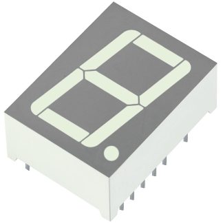 Display LED a 7 segmenti a segm. Kingbright, H. 20.3mm, 18.6 x 25 x 10.6mm, 25 mcd, col. Verde