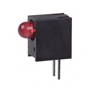 Indicatore LED per PCB Rosso Dialight, 60 °, 1 LEDs, Right-angle, Montaggio con foro passante
