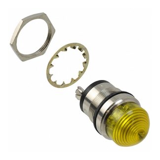 Indicatore da pannello Dialight Giallo  a LED, 24V cc, IP66, Sporgente, foro da 25.4mm