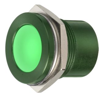 Indicatore da pannello RS PRO Verde  a LED, 28V, IP67, A filo, foro da 22mm