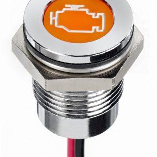 Indicatore da pannello APEM Arancione  a LED, 12V cc, IP67, A filo, foro da 14mm