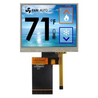 Display LCD TFT NEWHAVEN DISPLAY INTERNATIONAL, 3.5poll, interfaccia RGB, 320 x 240pixels, touchscreen