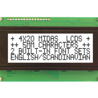 Display monocromatico LCD Midas, Alfanumerico, 4x20 caratteri