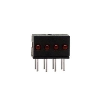 Indicatore LED per PCB Rosso Dialight, 40°, 4 LEDs, Right-angle, 2 V, Montaggio con foro passante