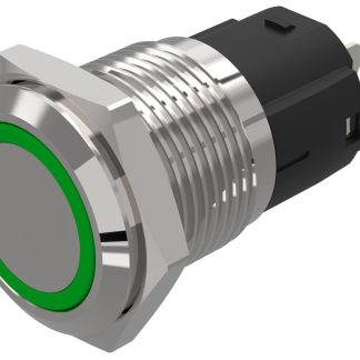 Indicatore EAO Verde  a LED, 12V ca/cc, IP65, IP67, foro da 16mm