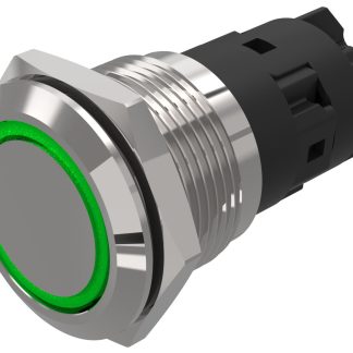 Indicatore EAO Verde  a LED, 12V ca/cc, IP65, IP67, foro da 19mm