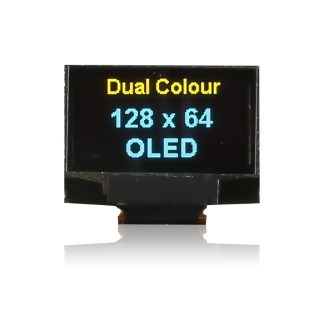 Display OLED Midas, matrice Passivo, Blu, giallo, 128 x 64pixels, TAB, I2C, parallelo, SPI Interface