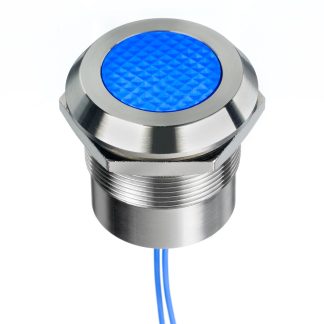 Indicatore da pannello RS PRO Blu  a LED, 12 → 24V ca/cc, IP67, IP69K, foro da 25mm