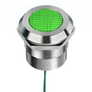 Indicatore da pannello RS PRO Verde  a LED, 12 → 24V ca/cc, IP67, IP69K, foro da 25mm