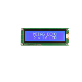 Display monocromatico LCD Midas, LCD, 2x16 caratteri