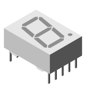 Display LED a 7 segmenti a segm. Vishay, col. Rosso