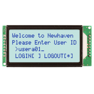 Display monocromatico LCD NEWHAVEN DISPLAY INTERNATIONAL, LCD, 4x20 caratteri, interfaccia Parallela
