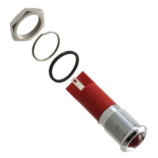 Indicatore da pannello APEM Rosso  a LED, 24V cc, IP67, foro da 14mm