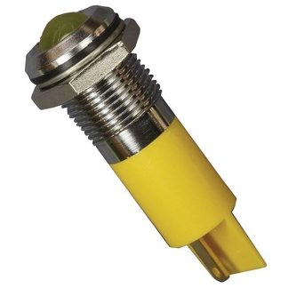 Indicatore da pannello APEM Giallo a LED, 12V cc, IP67, foro da 14mm