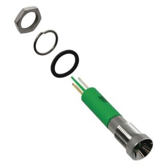 Indicatore da pannello APEM Verde  a LED, 24V cc, IP67, foro da 8mm