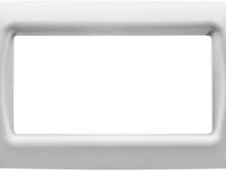 GEWISS - GW22504 Placca Top System, in Tecnopolimero Finitura Lucida, 4 Posti, Bianco Nuvola, System